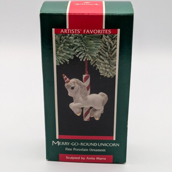 Hallmark Keepsake Merry-Go-Round Unicorn 1989, Fine Porcelain Vintage Ornament - Picture 8 of 11